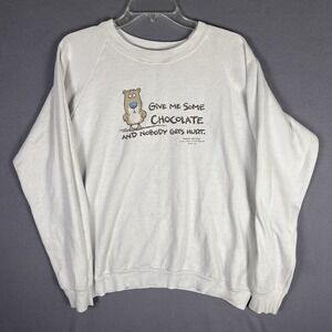 Vintage 90 Shoebox Greetings Sz L Sweatshirt Crewneck Give Me Chocolate Hallmark